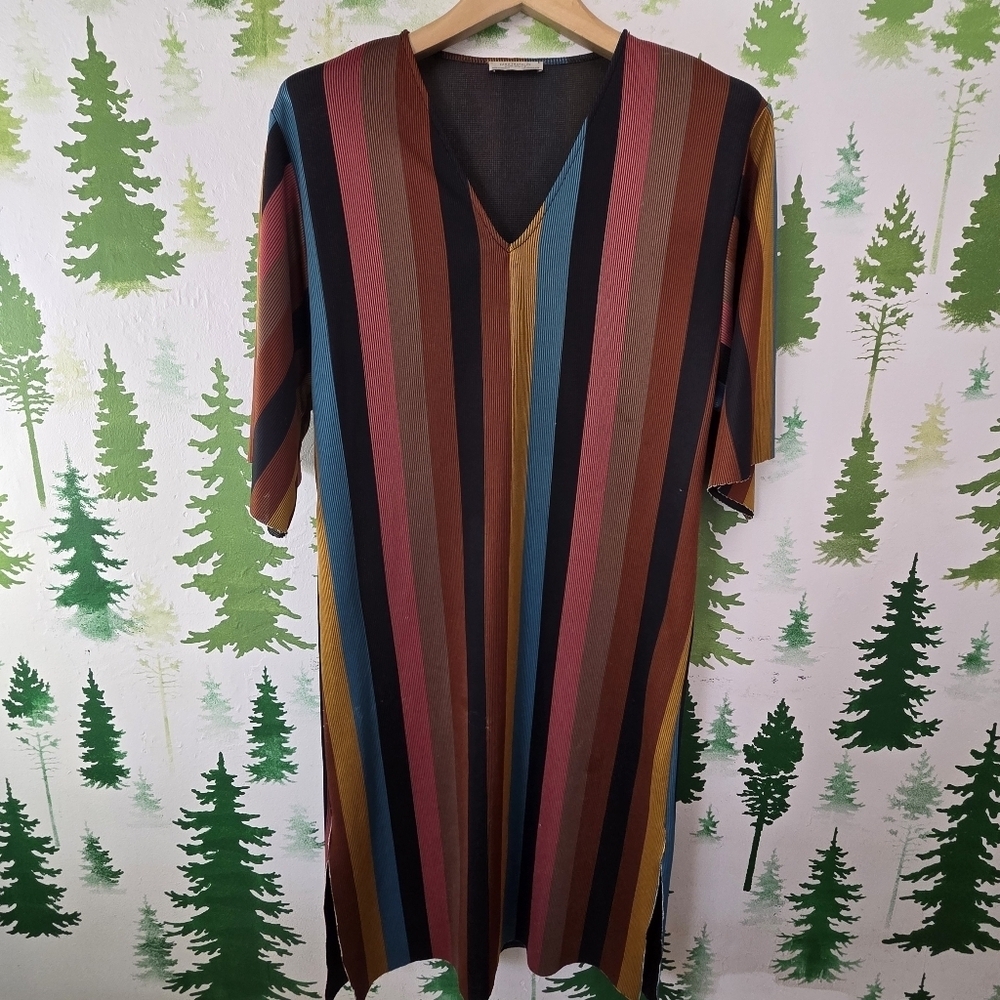 Striped Zara Multicolor V-Neck Dress